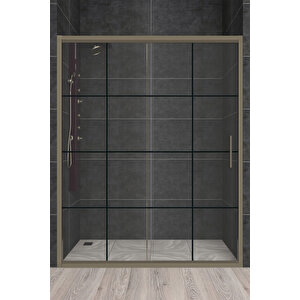 Carmen Temperli 6 Mm Ön Cephe Cam Duşakabin Bronz Profil Siyah Karolaj Cam 121 cm