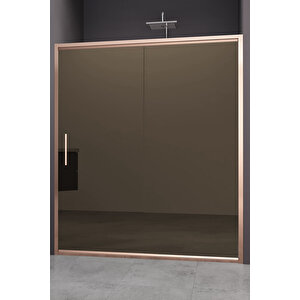 Carmen Temperli 6 Mm Ön Cephe Cam Duşakabin Pvd Bakır Profil Bronz Reflekte Cam 112 cm