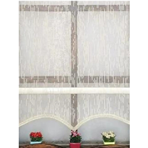 Yağmur Desen Çiftli Sistem Mekanizmalı Tül Ve Stor Perde 110x260 cm