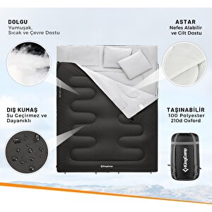 Kingcamp Oxygen 250-d Çift Kişilik Yastıklı Uyku Tulumu Black