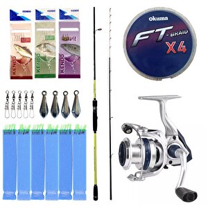 Yek Outdoor Hazır Tekne Oltası Seti Okuma Orata Tekne Kamışı 202cm 150-200gr 2 Parça Olta Kamışı&okuma Aria-5000a Olta Makinesi