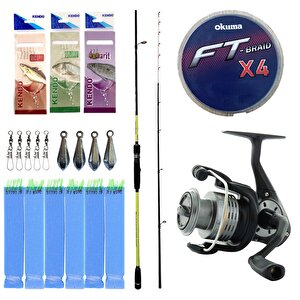 Yek Outdoor Hazır Tekne Oltası Seti Okuma Orata Tekne Kamışı 202cm 150-200gr 2 Parça Olta Kamışı&okuma Revenger 65 Fd Olta Makines