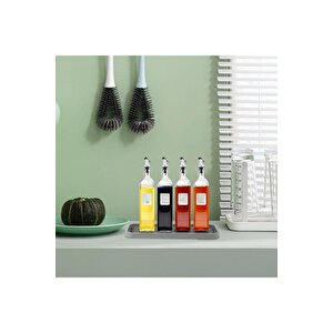 Gri Renk Silikon Yağdanlık Yağlık Sirkelik Altlığı Organizer Sunumluk Sabunluk Altlığı 23x10 Cm