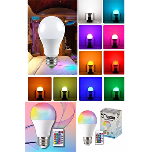 Rgb Uzaktan Kumandalı Led Lamba Ambiyans Aydınlatma Renk Değiştiren Ampul Led Işık