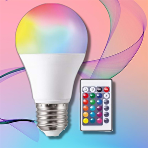 Rgb Uzaktan Kumandalı Led Lamba Ambiyans Aydınlatma Renk Değiştiren Ampul Led Işık