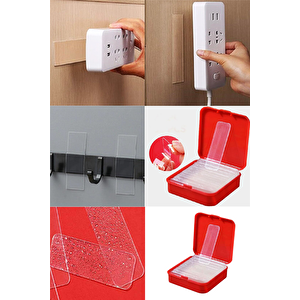 60 Parça Çok Amaçlı Çift Taraflı Bant 1 Cm X 4,5 Cm Nano Bant Duvar Bandı