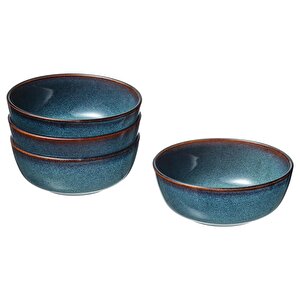 16 Parça Gladeli̇g Yemek Takımı Meridyendukkan Okyanus Mavisi Renk Modern Set Stoneware