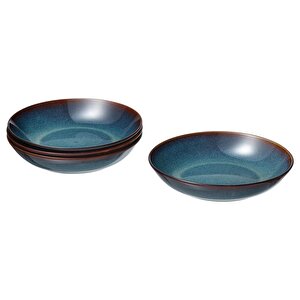16 Parça Gladeli̇g Yemek Takımı Meridyendukkan Okyanus Mavisi Renk Modern Set Stoneware