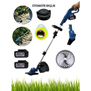 Rpc-mm150 Akülü Tırpan Kenar  Çalı Ot Çim Bi̇çme Teleskopik Misinalı Set