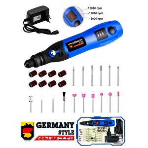 Germany Style  Mini Hobi Gravür Şarjlı Taşlama Akülü 24 Parça Gravür Set