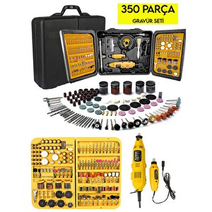 350 Parça  Çift Makinalı Gravür Oyma Dremel Taşlama Zımpara 130 W
