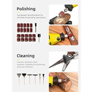 Rowermax 350 Parça  Çift Makinalı Gravür Oyma Dremel Taşlama Zımpara 130 W