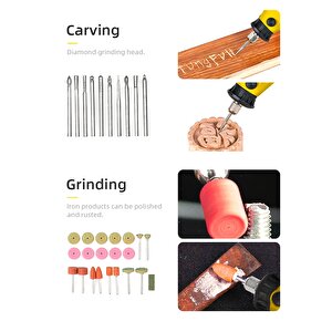 Rowermax 350 Parça  Çift Makinalı Gravür Oyma Dremel Taşlama Zımpara 130 W