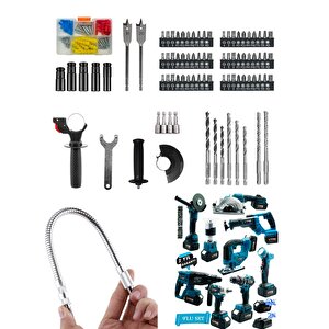 Pro 9'lu Set Matkap-freze-kırıcı-tilki Kuyruğu-taşlama-dekupaj-daire Testere-bijon Sökme-led Işık