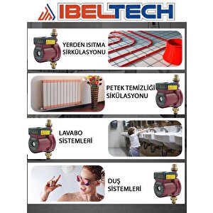 İbeltech Gpd16-9a Sıcak Su Devirdaim Sirkülasyon Su Pompası Motoru 1"