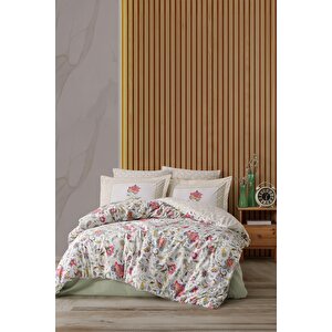 | Leticia | %100 Pamuk Tek Kişilik Nevresim Takımı Açık Yeşil