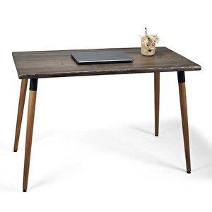 Doğal Ağaç Masif Kütük Masa Ahşap Çalışma Masası Ofis Masası 60cm X 120cm ( Ağaç Ayak )