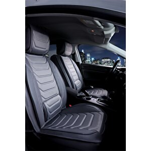 Chevrolet Aveo Hatchback Uyumlu Lüx Deri Oto Koltuk Kılıfı Ön Arka Takım Set Eagle Füme Füme