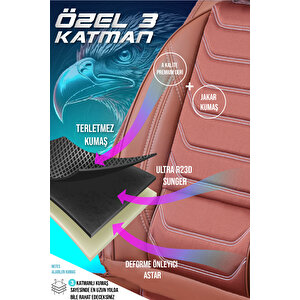 Rover 25 Uyumlu Lüx Deri Oto Koltuk Kılıfı Ön Arka Takım Set Eagle Tarçin
