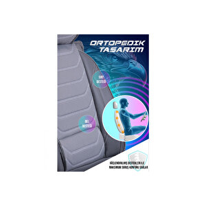 Daewoo Racer Uyumlu Lüx Deri Oto Koltuk Kılıfı Ön Arka Takım Set Eagle Füme