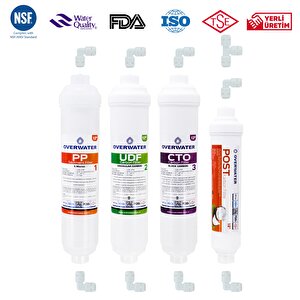 Kapalı Kasa Su Arıtma Cihazı 4 lü Inline Filtresi Seti Aşamalı ( Membransız Set ) FIN4