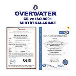 OverWater Açık Kasa Su Arıtma Cihazı 6 Lı Filtresi Seti 10 Aşamalı Özel Sarım Membran Filtre