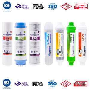 Açık Kasa Su Arıtma Cihazı 7 li Filtresi Seti Aşamalı ( Membransız Set ) FKN70MAD