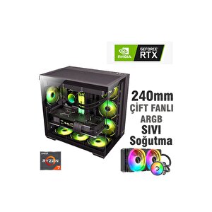 Mirage X50 Ryzen 7 5700x 32gb Ram 1tb M.2 Nvme Ssd Rtx5060 Sıvı Soğutmalı Oyuncu Masaüstü Bilgisayar