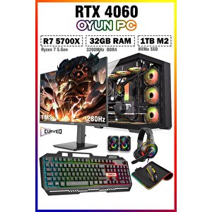 Warrior Spine X5 Ryzen 7 5700x 32gb 1tb M.2 Ssd Rtx4060 27" 280hz Sıvı Soğutmalı Oyuncu Bilgisayarı