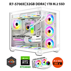 Mirage X32 Pro White Ryzen 7 5700x 32gb Ram 1tb M.2 Ssd 8gb Rtx4060 Sıvı Soğutmalı Oyun Bilgisayarı