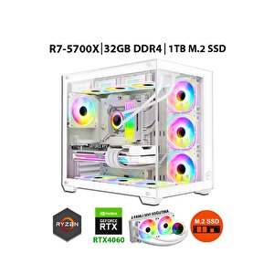 Mirage X32 Pro White Ryzen 7 5700x 32gb Ram 1tb M.2 Ssd 8gb Rtx4060 Sıvı Soğutmalı Oyun Bilgisayarı