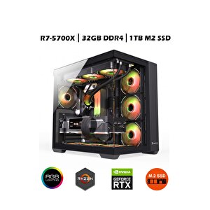 Mirage X32 Ryzen 7 5700x 32gb Ram 1tb M.2 Nvme Ssd 8gb Rtx4060 Sıvı Soğutmalı Oyuncu Bilgisayarı
