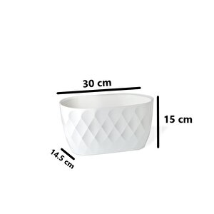 Krs-471 Dekoratif Yakamoz Balkon Saksı 3.5 Litre No 1 Beyaz