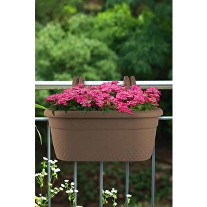 Krs-350 Dekoratif Plastik İnci Askılı Balkon Saksı 6.2 Litre Bej
