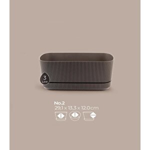 Krs-246 Pera Uzun Dekoratif Balkon Saksı 3 Litre No 2 Gri