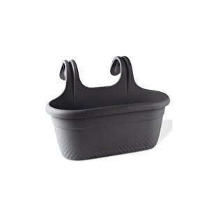 Krs-350 Dekoratif Plastik İnci Askılı Balkon Saksı 6.2 Litre Antrasit