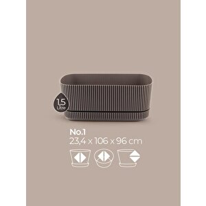 Krs-245 Pera Uzun Dekoratif Balkon Saksı 1.5 Litre No 1 Bej