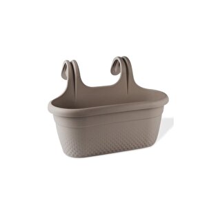 Krs-350 Dekoratif Plastik İnci Askılı Balkon Saksı 6.2 Litre Kahverengi