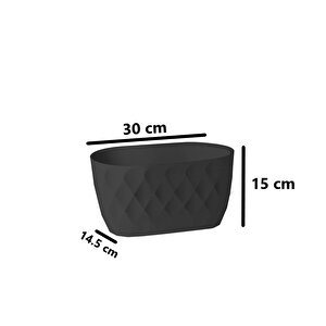 Krs-471 Dekoratif Yakamoz Balkon Saksı 3.5 Litre No 1 Antrasit