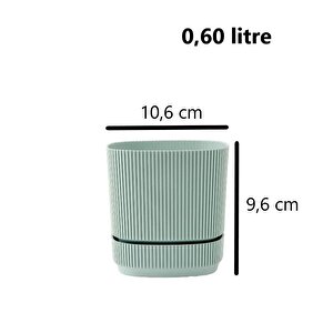 Krs-241 Pera Kare Dekoratif Kaktus Sukulent Saksı 0,60 Litre No 1 Yeşil