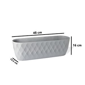 Krs-472 Dekoratif Yakamoz Balkon Saksı 6.5 Litre No 2 Beyaz