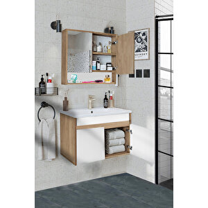 Seren-b-ea 80 Cm Seramik Lavabolu Banyo Dolabı Takımı