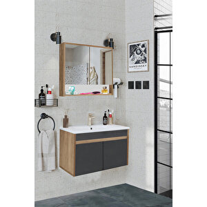 Seren-a-ea 80 Cm Seramik Lavabolu Banyo Dolabı Takımı