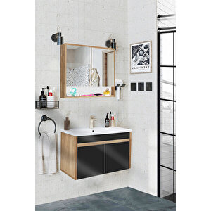 Seren-s-ea 80 Cm Seramik Lavabolu Banyo Dolabı Takımı
