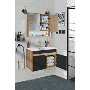 Seren-s-ea 80 Cm Seramik Lavabolu Banyo Dolabı Takımı
