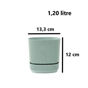 Krs-242 Pera Kare Dekoratif Kaktus Sukulent Saksı 1,20 Litre No 2 Yeşil
