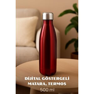 Bottle Shape Dijital Göstergeli Termos 500 Ml Kırmızı