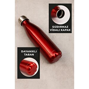Ecrou Bottle Shape Dijital Göstergeli Termos 500 Ml Kırmızı