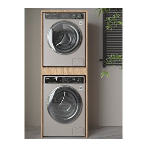 Banyo Dolabı Çamaşır Ve Kurutma Makinesi Dolabı Çekmeceli Ahşap
