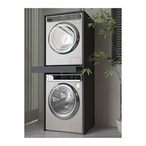 Banyo Dolabı Çamaşır Ve Kurutma Makinesi Dolabı Çekmeceli Antrasit